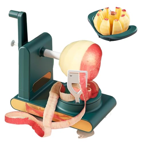 Apple Peeler, Fruit Peeler Hand-cranked Fruit Peeler Multi Slicer Corer Stainless Steel Fruit Vegetable Peeler Machine for Potatoes Mango Pear Home Essentials Green