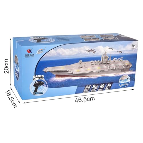 efaso RC Flugzeugtr&auml;ger 6605 Ferngesteuertes Boot 2,4 GHz RTR RC Schiff mit Dual-Motoren bis zu 8kmh schnell, 15Min Spielzeit,Gesamtl&auml;nge 42cm f&uuml;r Kinder & Erwachsene
