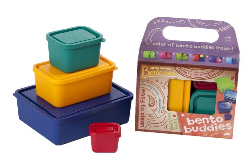 Laptop Lunches Bento-ware Bento Buddies, 4 BPA-free Lunchbox Containers with Leak-proof Lids, Primary (ary)