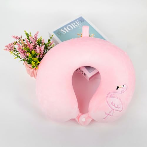 Wishstar Kit Coussin Voyage Enfant, Flamants Roses Coussin Avion, Oreiller en Mousse à Mémoire, Oreiller de Voyage Portable Mignon pour Voiture Avion Bureau Maison – vue 5