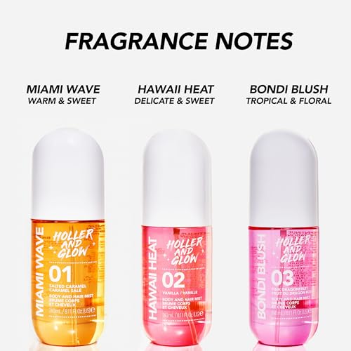 Holler and Glow Miami Wave Salted Caramel Body & Hair Mist, Body Spray For Women, Hair Perfume, Fragrance, Sweet Coconut, Vanilla Scented, Warm & Sweet Fragrance Notes, 8.11 Fl Oz - Image 5