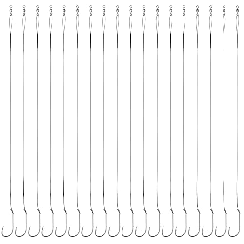 Wire Leader Hooks Rig, 30pcs Baitholder Fishing Hook Rigs Surf Fishing Leader Rigs Steel Wire Leader with Baitholder Hooks Swivel Bass Catfish Fishing Lure Rig