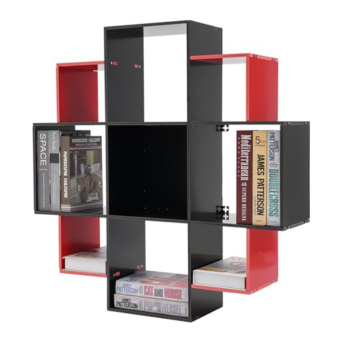 LyeXD 3 Tiers Wall Shelf w/9 Compartments, 35.43in Long Floating