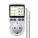 Gobesty Temperaturschalter, Temperaturregler 230 V mit Fühler, Steckerthermostat mit Zeitschaltuhr, Digital Thermostat Steckdose für Gewächshaus, Aquarium Heizung Kühlen