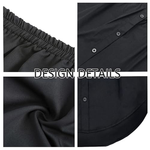 OBBUE Women's 2 Pcs Mini Adjustable Shirt Extender Removable Layering Half Length Underskirt with Buttons3