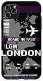 Carcasa para iPhone 11 Pro Max Pase de embarque de Londres, accesorio de billete de avión