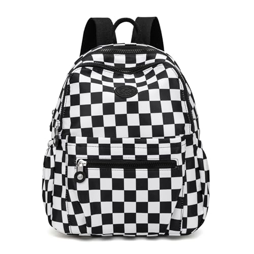 Image of Pealwel Mini Backpack Purse for Women,Small Nylon backpacks for Ladies Backpacks Women Anti Theft Travel Bag (White&Black)