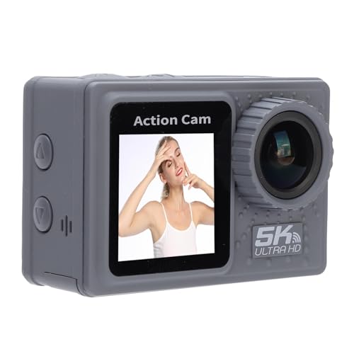Cámara de acción, cámara a Prueba de Agua 5K 30FPS bajo el Agua, cámara de acción WiFi de 24MP, cámara Deportiva Gran Angular de 170 Grados con Kits de Accesorios de Montaje
