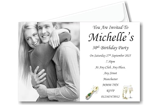 Bespoke Candy Delights 30 Personalised Birthday Party Invites - Invitations (ref BD17G) Can be made for any age, surprise can be added 16th, 18th, 21st, 30th, 40th, 50th, 60th ect..