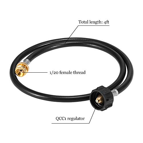 Mangueira, Romacci Mangueira do adaptador de propano de 4 pés 1 LB a 20 LB Segurança de substituição