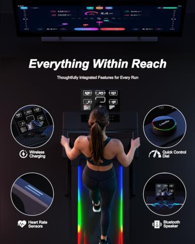 Image of Treadmills for Home with 20% Auto Incline, T510A Foldable Treadmill with 20 inch Extra Wide Running Belt, 12.4 MPH High Speed, Kinomap App & Wireless Charging, 3.5 HP Power Running Treadmill
