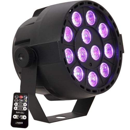 Ibiza - PAR-MINI-RGB3 - Projecteur PAR avec 12 LEDs RVB de 3W chacune 3-IN-1 avec effet stroboscopique - Noir