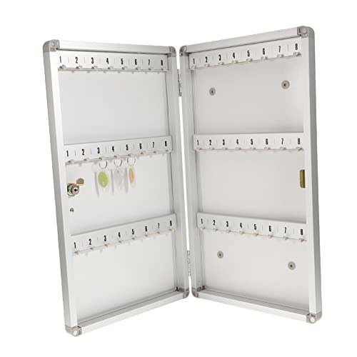 COHEALI Caja de Almacenamiento de Llaves de Aluminio 48 Ranuras Cerradura Soporte de Pared Organizador Seguro para Oficina y Hogar 270x55x475 Mm