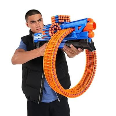 X-Shot Insanity Mad Mega Barrel by ZURU with 72 Darts, Air Pocket Technology and Dart Storage, Rotating Barrel with Large Dart Capacity, Outdoor Toy for Boys and Girls, Teens and Adults