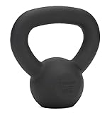 TREXO Kettlebell Gusseisen, Kugelhantel Guss mit Flachem Boden, Pulverbeschichteter Griff, Schwunghantel für Krafttraining CrossFit Home Gym (4 kg)