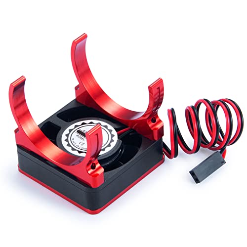 Image of SWX RC Motor Cooling Fans RC Car Radiator for 1:10 RC Crawler Car TRX-4 (Red)