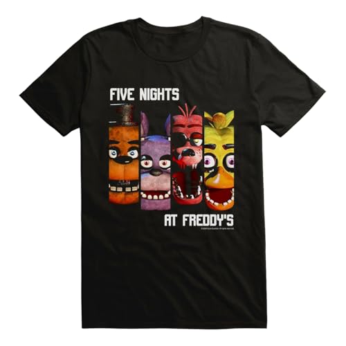 Five Nights at Freddy's T-Shirt Men's Character Columns Horror Game Adult Tee3