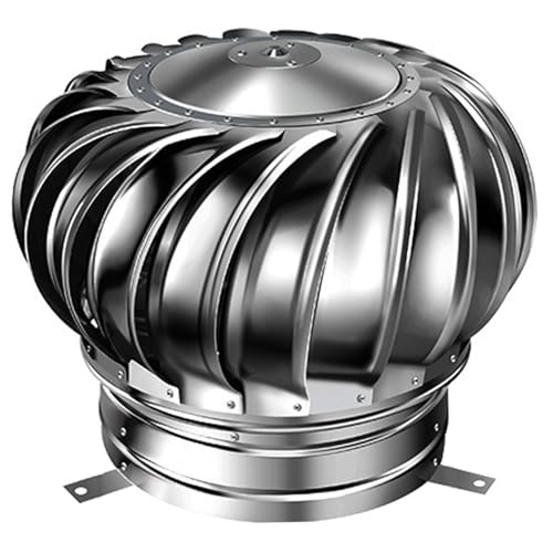 Ventilación de techo redonda de 11 pulgadas, turbina de rotación sin alimentación de acero inoxidable para conductos de ventilación