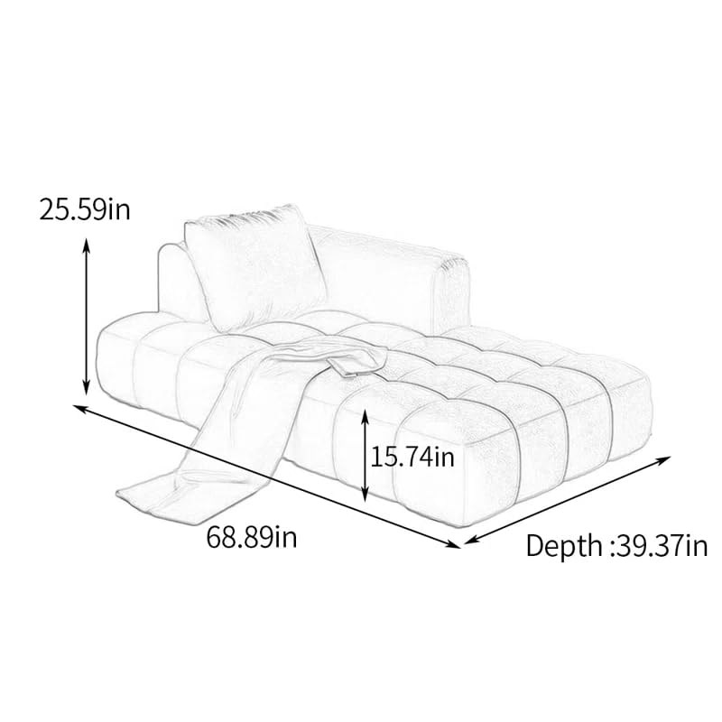 Image of LEGACY OF COMFORT Azure Solid Wood Frame Indoor Chaise Lounges Velvet Upholstered Chaise Lounge for Living Room (Left Hand Side, Beige)