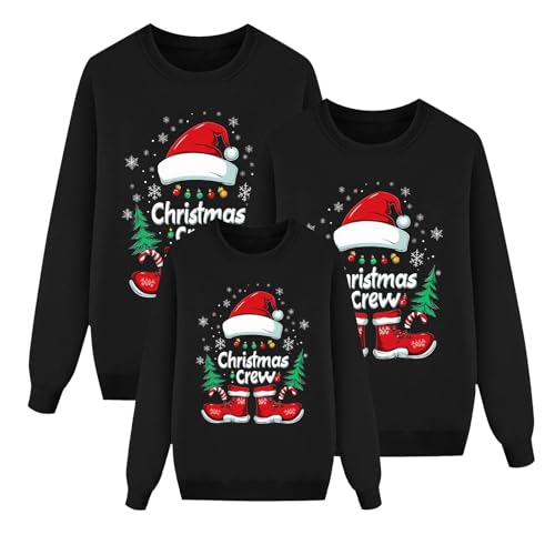 Christmas Jumpers Matching Family Long Sleeve Round Neck Snowflake Xmas Tree Sweatshirts Novelty Family Christmas Pullovers for Men, Women and Kids Kids