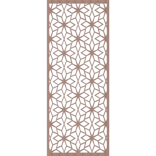 Image of 29 3 /8 inchW x 74 3 /8 inchH x 3 /8 inchT Lake Decorative Fretwork Wood Wall Panels, Walnut