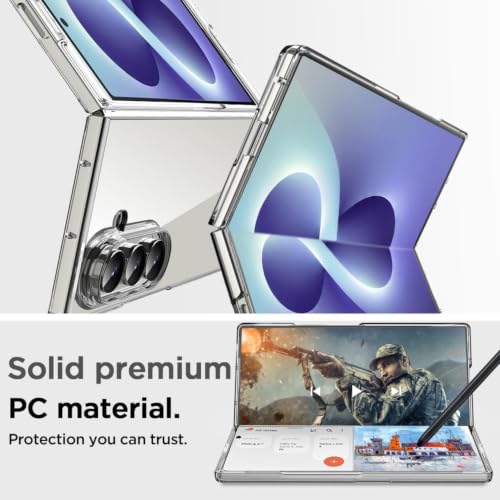 Image of TechTrendz for Samsung Galaxy Z Fold 8 Ultra Case Slim Fit Anti Yellowing Lightweight Crystal Clear Hard PC Bumper Protective Shockproof Back Cover for Samsung Galaxy Z Fold 8 Ultra -Transparent