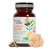 French Mush - Lions Mane Bio 8000 mg - 56 Gélules Vegan pour le Cerveau, Bien-Être, Stabilité Humeur - 1 à 2 Gélules/Jour - Extrait Crinière de Lion Riche en Molécules Bioactives - Fabriqué en France