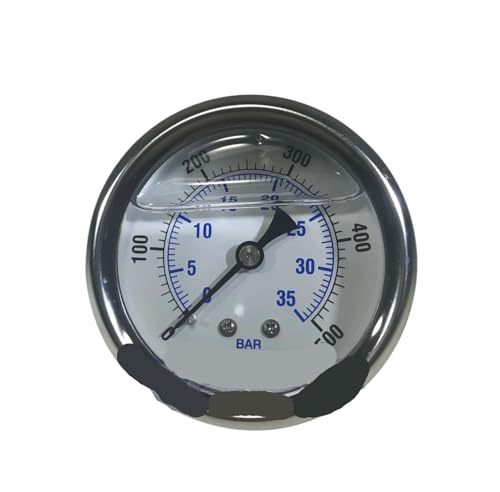 Manomètre de pression 0-500 PSI avec cadran de 2,5 pouces et raccord arrière 1/4