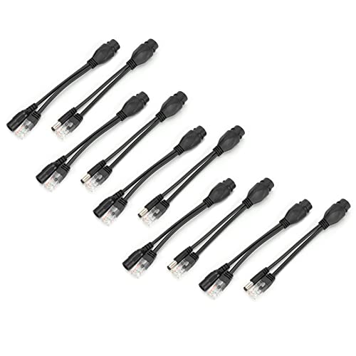 Poe Splitter, Powerline Adapter Poe Adapter with 5 Pairs DC12V for IP Camera (Black)