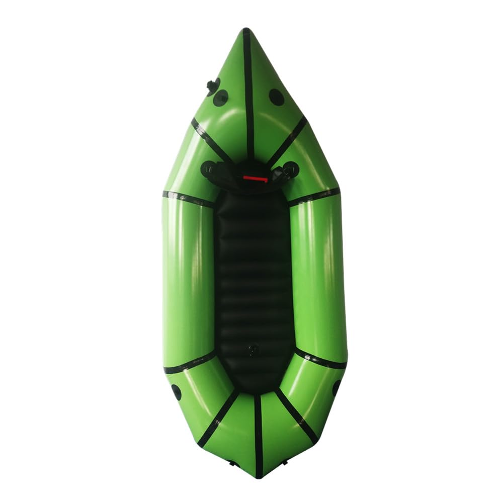 Packraft 420D TPU Aufblasbare Reise Kayak Leichte Packrafts mit weichem Sitz für Flachwasser Rafting Fahrrad Driften Litewater Dinghy, 1 Person