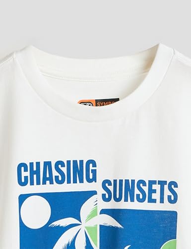 Image of Amazon Brand - Symbol Boys 100% Cotton Graphic Printed Half Sleeves T-Shirt | Age 6-14 Years