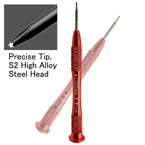 Precision Pentalobe Screwdriver P5 1.2mm Compatible with MacBook, Small Screwdriver P5/1.2mm Fits 5-point Pentalobe Screws, S2 High Alloy Steel Head, Magnetic Tip, 360° Rotary Cap, Anti Slip Grip