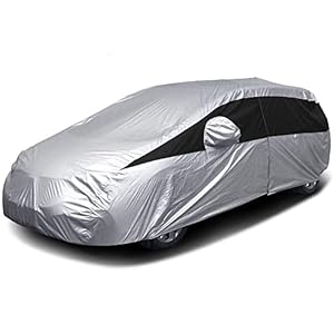 Titan Lightweight Poly 210T Car Cover for Hatchbacks 165-181″. Waterproof, UV Protection, Scratch Resistant, Driver-Side Zippered Opening. Fits Prius, Focus, Civic and More.