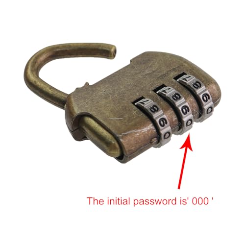 Image of 2PCS 36mm Bronze Mini Vintage Combination Padlock Alloy Steel Luggage Bag Lock for Diaries Small Box Crafts
