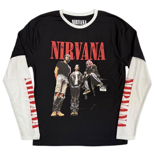 T-shirt Nirvana In Utero long sleeve avec effet superposé grunge vintage en coton décontracté