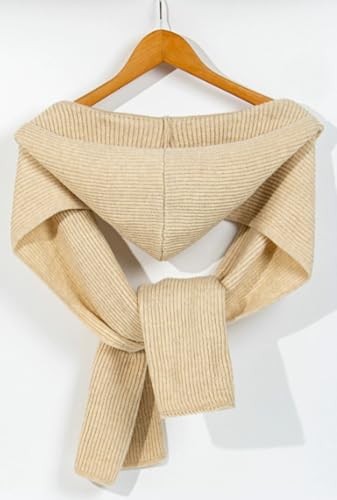 Women's 3-in-1 Knitted Hooded Shawl Faux Cashmere Winter Scarf Hat Neck Warmer Oversized Warm Sweater Wrap 2025 Accessory4