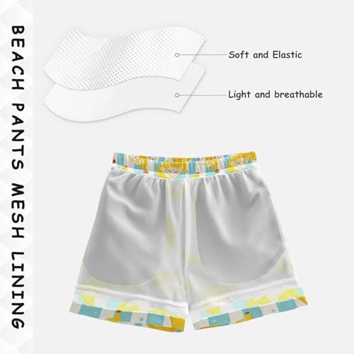 Boys Swim Trunks with Pockets and Quick Dry Fabric,Lovely Banana Kids Swimwear Boy Swimsuit4