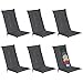 Produktbild Beautissu 6er Set Gartenstuhlauflage 120x50x6 cm Loft HL Graphitgrau  Hochlehner Polster Auflage, Sitzpolster & Sitzkissen für Hochlehner Gartenmöbel - Weiche Stuhlauflage mit Schaumkern Füllung