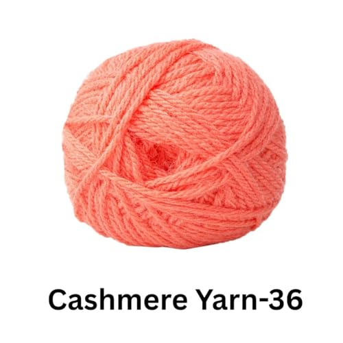 Image of VCR Vibrant Peach Cashmere Knitting Yarn, 100 Grams Hank, 265 Meters Length, Acrylic 75% and Nylon 25%, Soft Crosia Thread for Crochet and Knitting, Suitable for Sweaters, Pullovers and Jackets