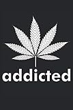 hanfblatt png  Blatt Hanf addicted: Liniertes Notizbuch-Tagebuch bzw. Übungsbuch mit 120 Seiten