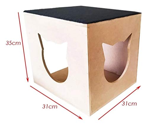 Playground de Gato Crú com 3 Peças Carpetadas Ponte Toca C13