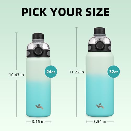 Image of Konokyo 24 oz Insulated Stainless Steel Water Bottle with Straw Lid