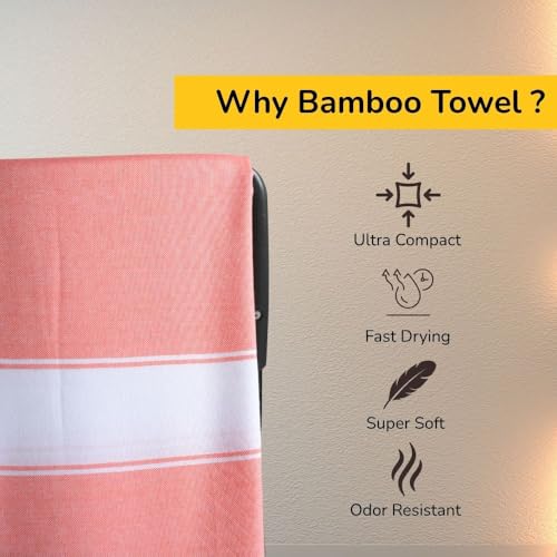 Image of Ultra Lightweight Bamboo Bath Towel-Set of 3| 155x80 CM| Quick Dry, Highly Absorbent, Skin-Friendly & Eco-Friendly Towels |Perfect for Daily Use, Travel (Less Than 200gm) & Gifting