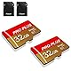 2 Pack Speicherkarte 32GB with Adapter, High Speed Memory Card, UHS-I C10 A1 Memory TF Card for Tablet/Mobile Phone/Camera/Car Audio/Game Console (TF162 Red Gold 32GB)