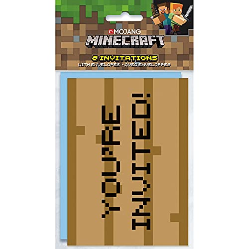 Multicolor Minecraft Invitations - 8 Pack