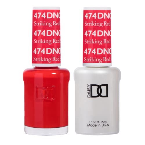 DND Gel Polish Set - 1 each of Red Gel Polish and Red Nail Polish 474 Striking Red 0.5 Fl Oz