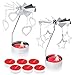 RETON 2 Pcs Metal Rotating Tea Light Candle Holder Silver DIY Spinning Tealight Holder for Home Festival Decoration+8pcs Tealight Candles (Heart&Star)