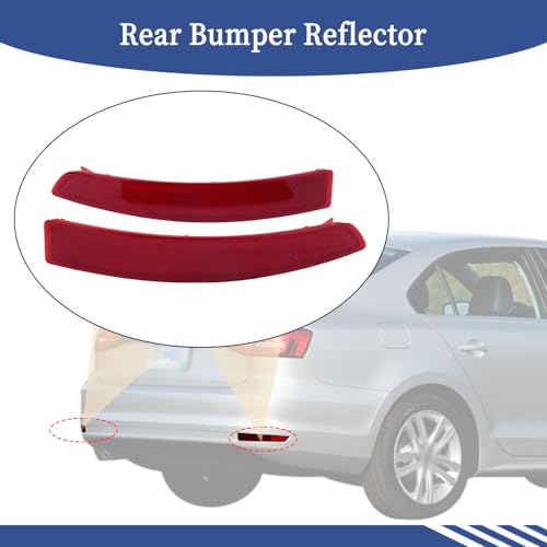 Image of Left & Right Side Set of 2 Rear Bumper Reflector 5C6945105B Compatible with VW Jetta 2015-2018 Replace VW1184104 5C6945106B VW1185104