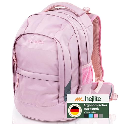 hejlite Schulrucksack Teenager ab 5. Klasse [ergonomisch leicht] rosa...