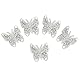5 Stück Schmetterling Patches, Stoff Patches Stickerei Aufkleber Heißkleber Applique für Kleidung Tasche Hosen Schuhe(Silber)